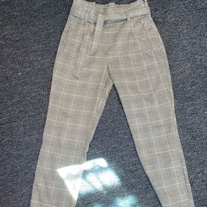 Ci Sono Plaid Straight Ankle Cut Pants